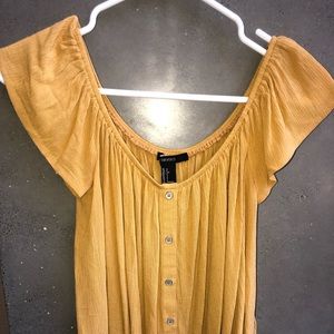 Yellow off the shoulder forever 21 top